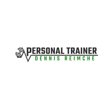 Logo von Personal Trainer Dennis Reimche mit einem Gewichtheber-Symbol.